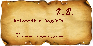 Koloszár Bogát névjegykártya